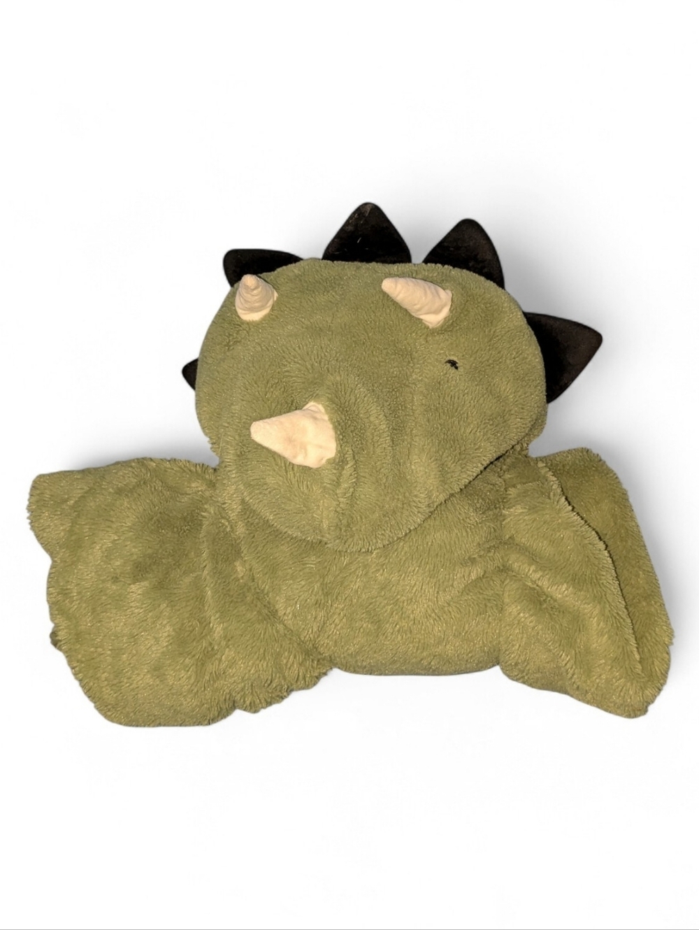 Green Plush Triceratops Blanket
